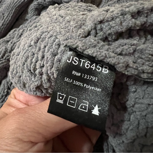 POL Open Front Cable Knit Chunky Sweater Open Cardigan Size Large - Picture 5 of 8